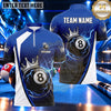 Maxcorners Royal Crown Lightning 8 Ball Billiards Multiple Options Personalized Name, Team Name 3D Shirt
