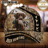 Maxcorners Black Panel Duck Icon Marsh Camo Dog Hunting Multicolor Options Personalized Name 3D Cap