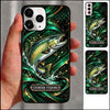 Maxcorners Fishing Dynamic Water Splash Abstract Pattern Multiple Options Personalized Name Phone Case (13 Fish Species)