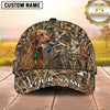 Maxcorners Classic Wetland Camo Hunting Badge Duck Hunting With Dogs Multi Options Personalized Name 3D Cap