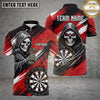 Maxcorners Darts Shirts Grim Reaper Dartboard Distressed Horror Artwork Multiple Options Personalized Name, Team Name 3D Shirt