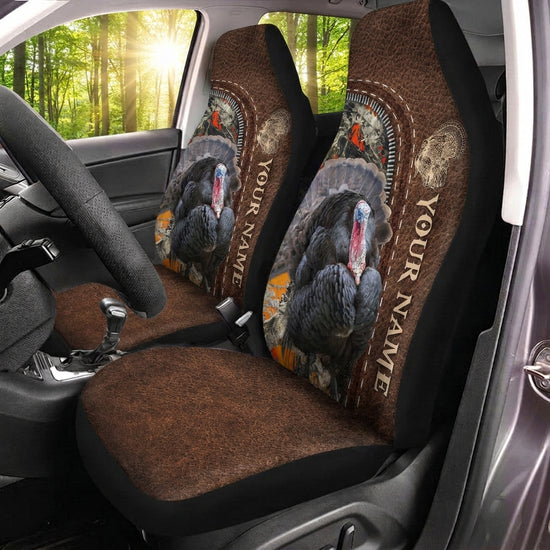 Maxcorners Personalized Name Turkey Hunting Brown Camo Car Seat Covers