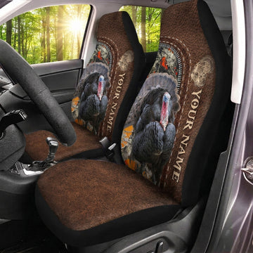 Maxcorners Personalized Name Turkey Hunting Brown Camo Car Seat Covers