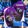 Maxcorners Royal Crown Lightning 8 Ball Billiards Multiple Options Personalized Name, Team Name 3D Shirt