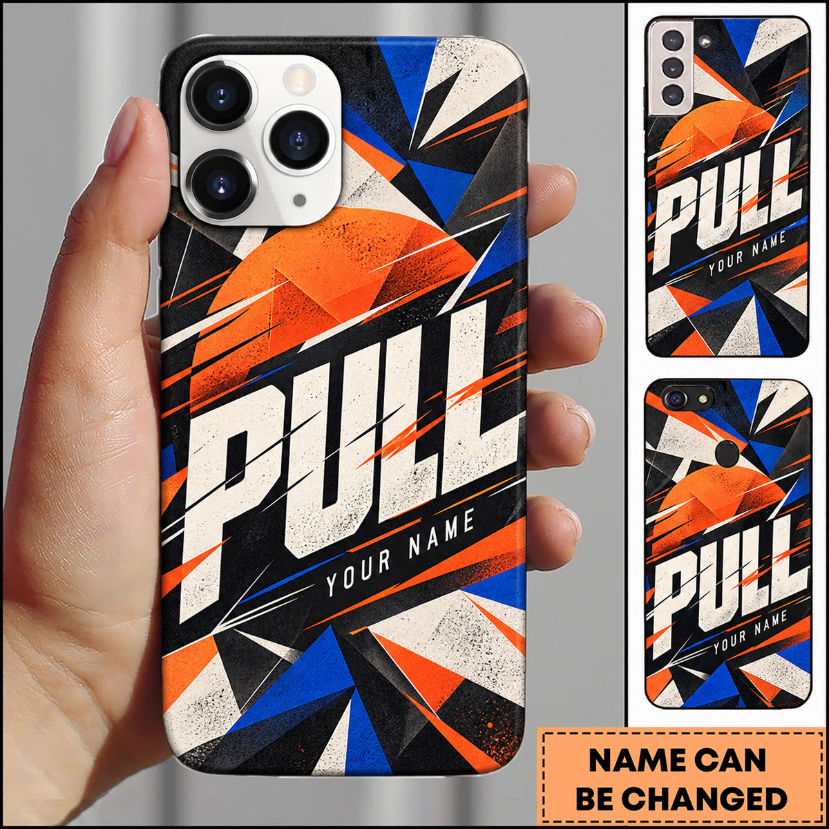Maxcorners Trap Shooting Abstract Geometric Pull Personalized Name 3D Phone Case