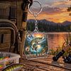 Maxcorners Sunset Lake Fishing Artwork Personalized Name 2D Acrylic Keychain Ornament (8 Fish Species)