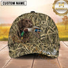 Maxcorners Natural Marsh Grass Duck Hunting Emblem Duck Hunting With Dogs Multi Options Personalized Name 3D Cap