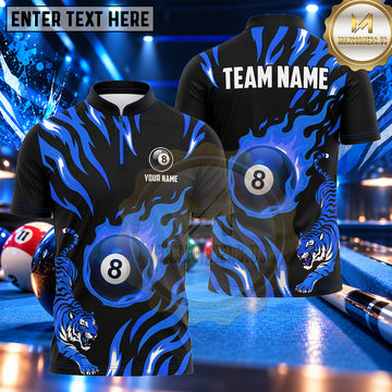 Maxcorners Fierce Tiger Claw Pattern Billiards Multiple Options Personalized Name, Team Name 3D Shirt