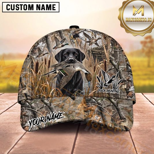 Maxcorners Dog Hunting And Duck Hunting All Over Marsh Camouflage Multiple Options Personalized Name 3D Cap