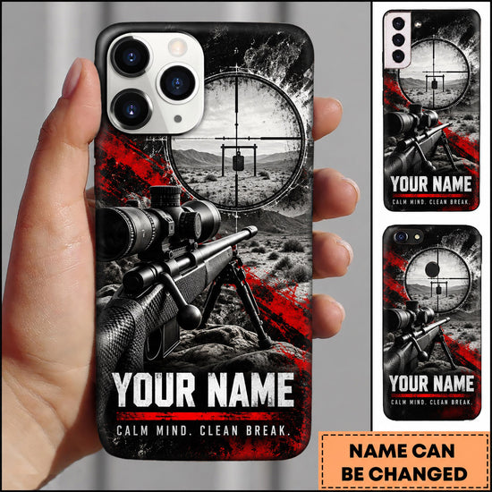 Maxcorners Long Range Shooting Calm Mind Clean Break Marksman Personalized Name 3D Phone Case