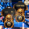 Maxcorners Haunted Skull Electric Flames Billiards Multiple Options Personalized Name, Team Name 3D Shirt