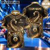 Maxcorners Scorpion Fire Ring 8 Ball Pool Multiple Options Personalized Name, Team Name 3D Shirt