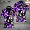 Maxcorners Billiards 8 Ball Crown Flame Cartoon Character Multiple Options Personalized Name, Team Name 3D Shirt