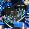 Maxcorners Samurai Warrior Crossed Swords Billiards Multiple Options Personalized Name, Team Name 3D Shirt