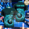 Maxcorners Ocean Vortex Shark 8 Ball Billiards Multiple Options Personalized Name, Team Name 3D Shirt