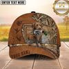 Maxcorners Rustic Leather Patch Marsh Camo Dog Hunting Multicolor Options Personalized Name 3D Cap