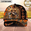Maxcorners Dog Hunting And Duck Hunting Woodland Camouflage Artwork Multiple Options Personalized Name 3D Cap
