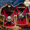 Maxcorners Trap Shooting Shirt Skull Flaming Crossed Rifles Multiple Options Personalized Name, Team Name 3D Shirt