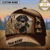 Maxcorners Two Tone Leather Duck Scene Dog Hunting Multicolor Options Personalized Name 3D Cap