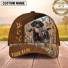 Maxcorners Dog Hunting And Duck Hunting Wildlife Tracks Camouflage Multiple Options Personalized Name 3D Cap