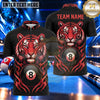 Maxcorners Majestic Tiger Face 8 Ball Billiards Multiple Options Personalized Name, Team Name 3D Shirt