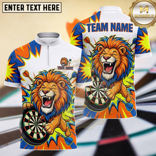 Maxcorners Roaring Lion Dynamic Flame Dartboard Multiple Options Personalized Name, Team Name 3D Shirt