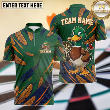 Maxcorners Flying Duck Tropical Feather Pattern Multiple Options Personalized Name, Team Name 3D Shirt