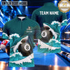 Maxcorners Great White Shark Ocean Wave Pool Multiple Options Personalized Name, Team Name 3D Shirt