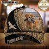 Maxcorners Black Geometric Marsh Camo Dog Hunting Multicolor Options Personalized Name 3D Cap