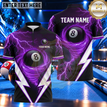Maxcorners Electric Tornado Vortex 8 Ball Pool Multiple Options Personalized Name, Team Name 3D Shirt