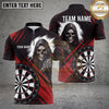 Maxcorners Darts Shirts Grim Reaper Dartboard Dark Gothic Artwork Multiple Options Personalized Name, Team Name 3D Shirt