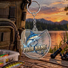 Maxcorners Minimalist Fishing Silhouette Personalized Name 2D Acrylic Keychain Ornament (8 Fish Species)
