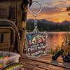 Maxcorners Hooked on Freedom Patriotic Fishing Personalized Name 2D Acrylic Keychain Ornament (8 Fish Species)