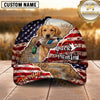 Maxcorners Distressed American Flag Torn Effect Duck Hunting Dog Cap, Multiple Breeds Personalized Name 3D Cap