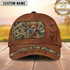 Maxcorners Rustic Leather Framed Retriever Patch Duck Hunting With Dogs Multi Options Personalized Name 3D Cap