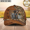 Maxcorners Rustic Leather Patch Marsh Camo Dog Hunting Multicolor Options Personalized Name 3D Cap