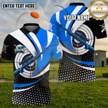 Maxcorners Rifle Shooting Bullseye Sports Emblem Multiple Options Personalized Name, Team Name 3D Shirt