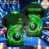 Maxcorners Ocean Vortex Shark 8 Ball Billiards Multiple Options Personalized Name, Team Name 3D Shirt