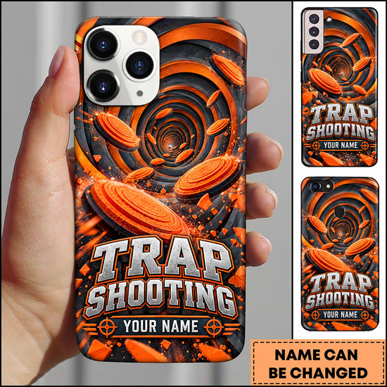 Maxcorners Trap Shooting Spiral Motion Clay Target Personalized Name 3D Phone Case