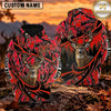Maxcorners Deer Hunter Tribal Flame Camo Personalized Name 3D Hoodie