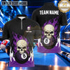 Maxcorners Gothic Flaming Skull 8 Ball Pool Multiple Options Personalized Name, Team Name 3D Shirt