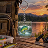 Maxcorners Fish More Worry Less Fishing Quote Personalized Name 2D Acrylic Keychain Ornament (8 Fish Species)