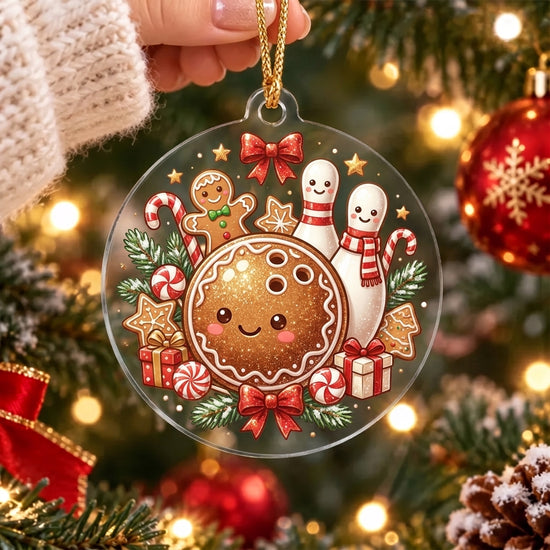 Maxcorners Bowling Gingerbread Cookie Bowling Ball Christmas Personalized Name Christmas Ornament