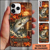 Maxcorners Fishing Autumn Lake Sunset Artwork Multiple Options Personalized Name Phone Case (13 Fish Species)