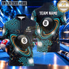 Maxcorners Abstract Racing Wave 8 Ball Pool Multiple Options Personalized Name, Team Name 3D Shirt