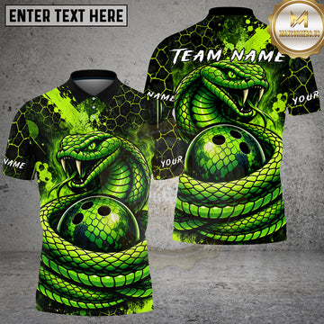 Maxcorners Bowling Snake Coiled Ball Venomous Scales Multiple Options Personalized Name, Team Name 3D Shirt