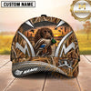 Maxcorners Sunset Wetland Silver Geometric Duck Hunting Dog Cap, Multiple Breeds Personalized Name 3D Cap
