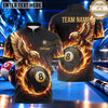 Maxcorners Mythical Phoenix Fire Wings Billiards Multiple Options Personalized Name, Team Name 3D Shirt