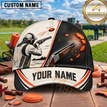 Maxcorners Trap Shooting Shooter Sketch Clay Explosion Multiple Options Personalized Name 3D Cap