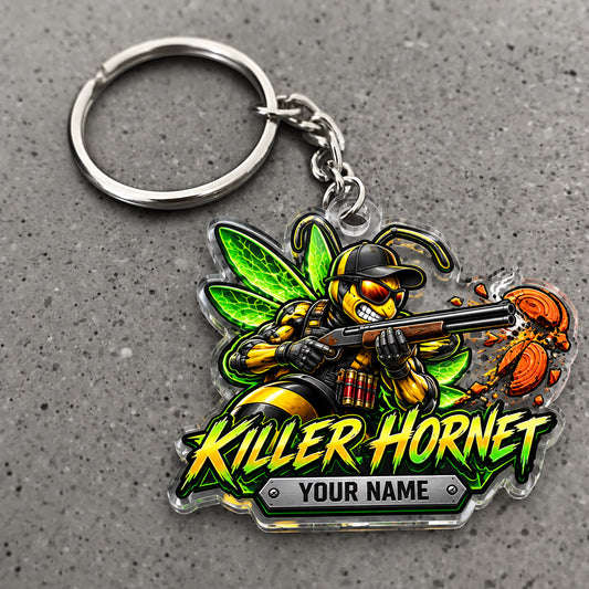 Maxcorners Killer Hornet Shotgun Clay Target Design Custom Name Trap Shooting Custom Gift 2D Flat Acrylic Ornament, Keychain
